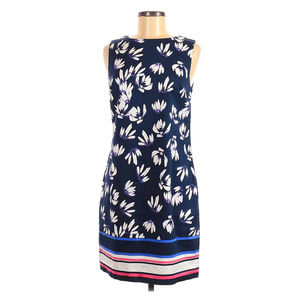 New Saint Tropez West 8 Floral Sheath Dress Stripe Mini Sleeveless Resort Navy